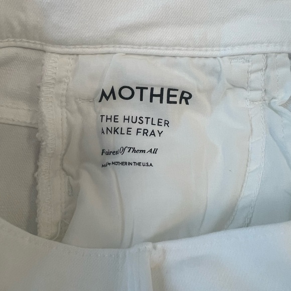 MOTHER Denim Hustler Ankle Fray - White - Picture 5 of 6
